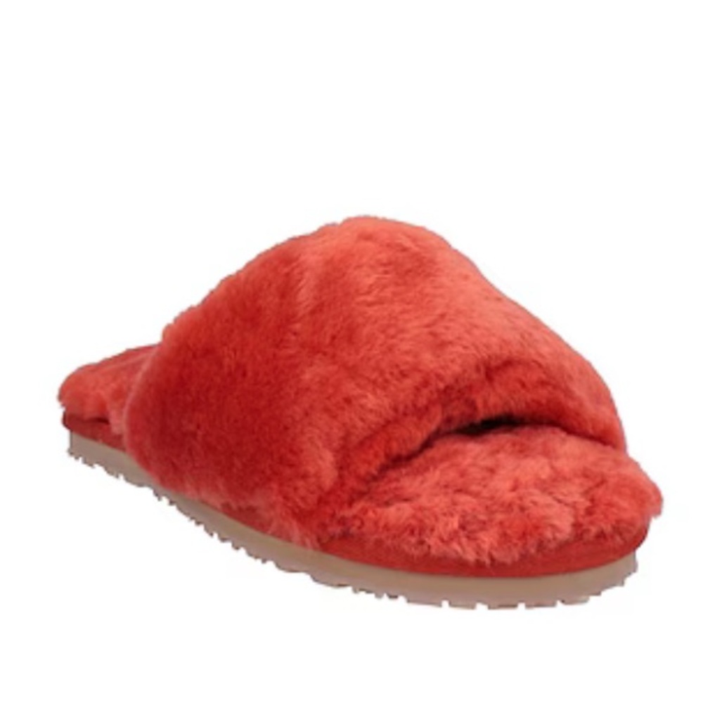 NWT MOU SHEEPSKIN FUR SLIDE SLIPPER-BRICK RED🧱♥️, Sz.36, BNWTIBX✨RARE❤️🔥Find✨